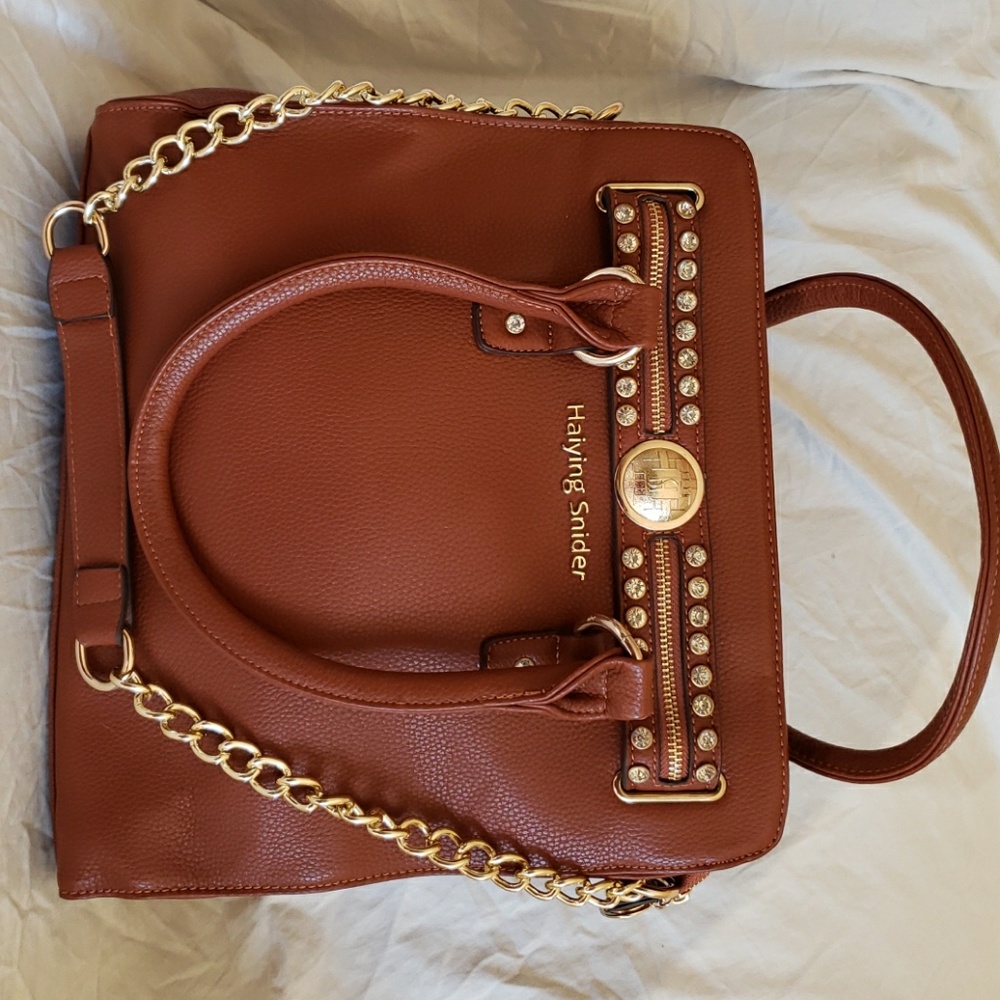 Brown leather purse